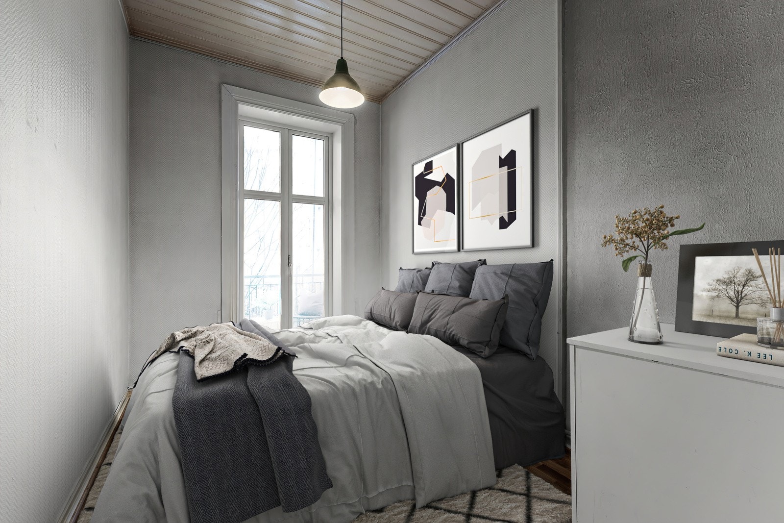 Soverom nr. 1 med utgang til balkong på ca. 3,5 kvm (digitalt stylet). Ferdigattest på balkong fra 2017. Galleribilde