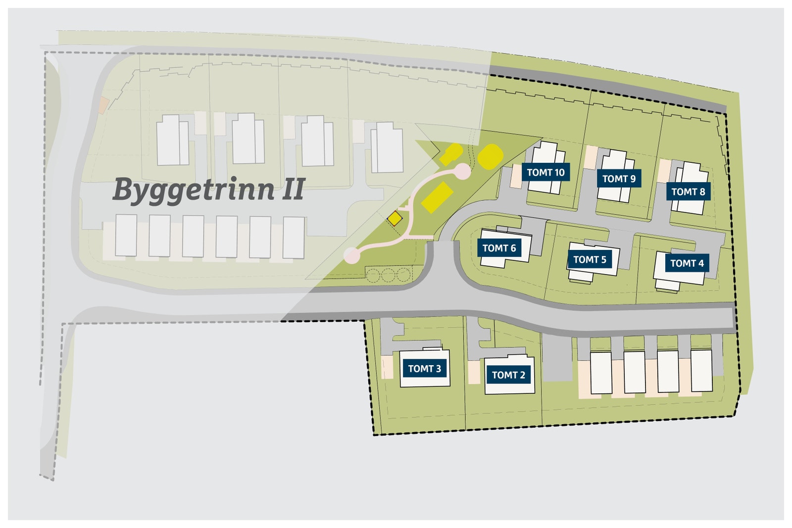 Illustasjon av tomteområdet med tomtenummer Galleribilde