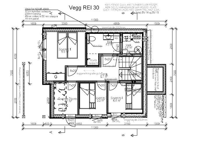Plantegning u.etg. Galleribilde