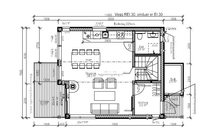 Plantegning hovedetg. Galleribilde