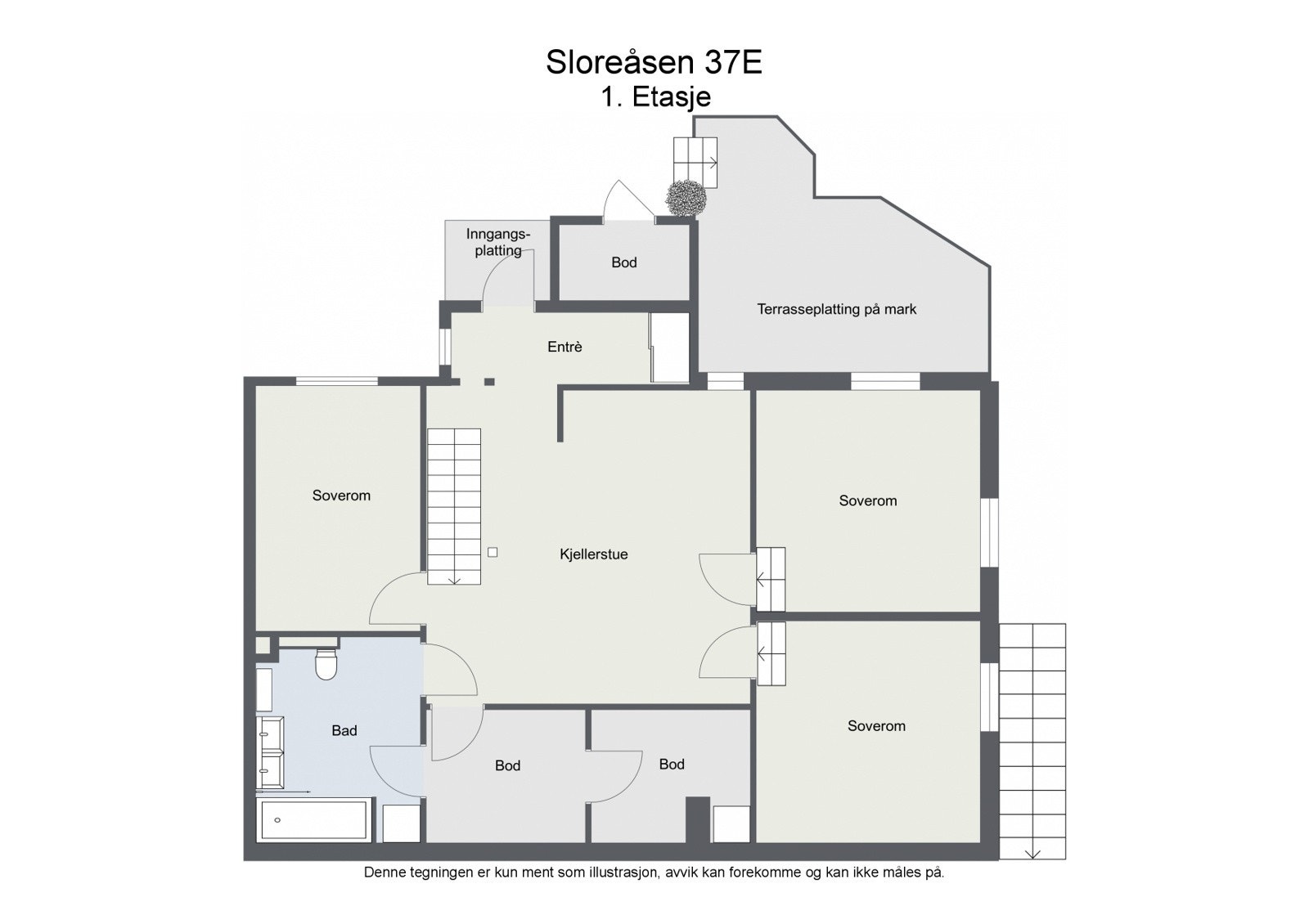 Plantegning 1. etasje Galleribilde