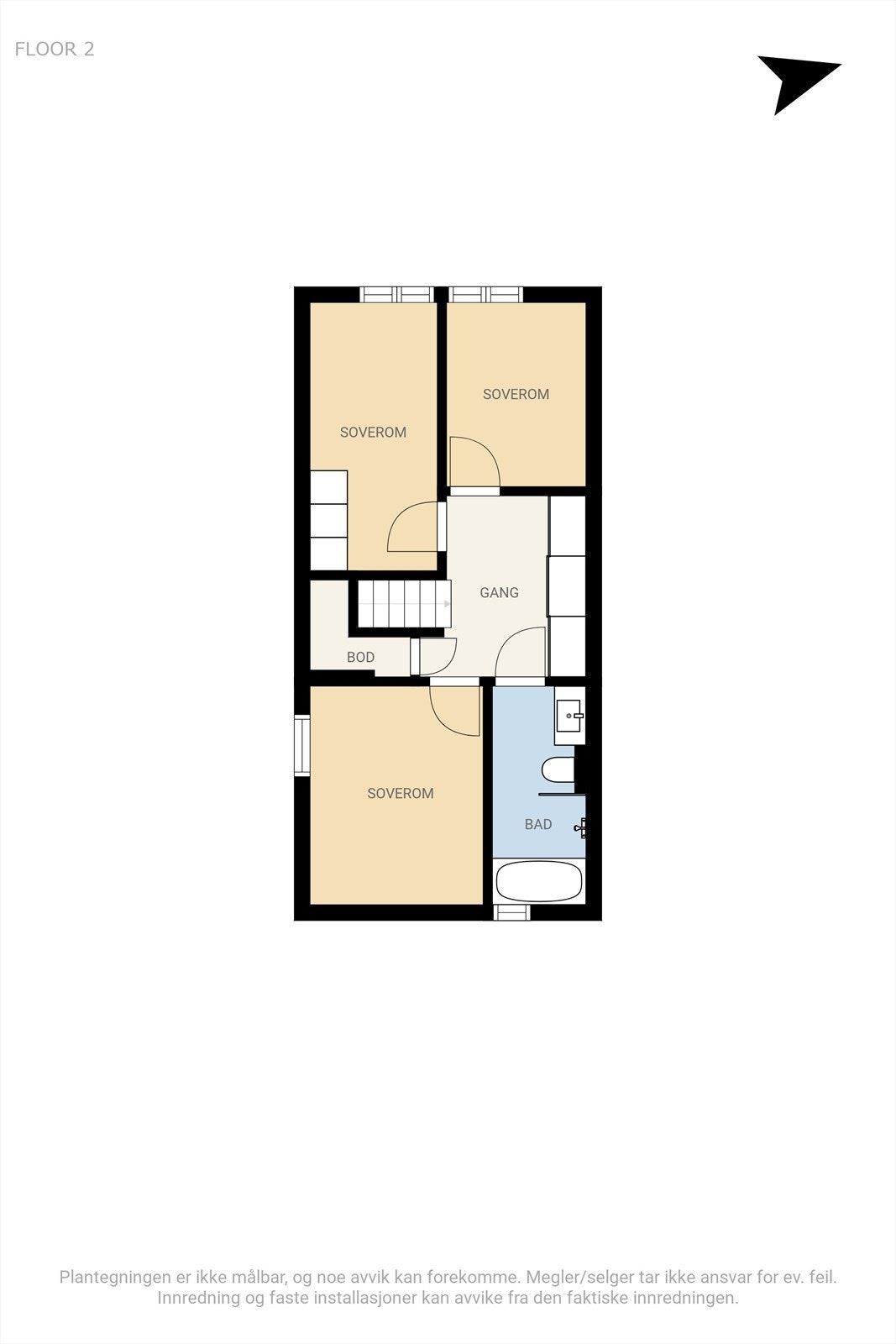 Plantegning 2. etasje Galleribilde