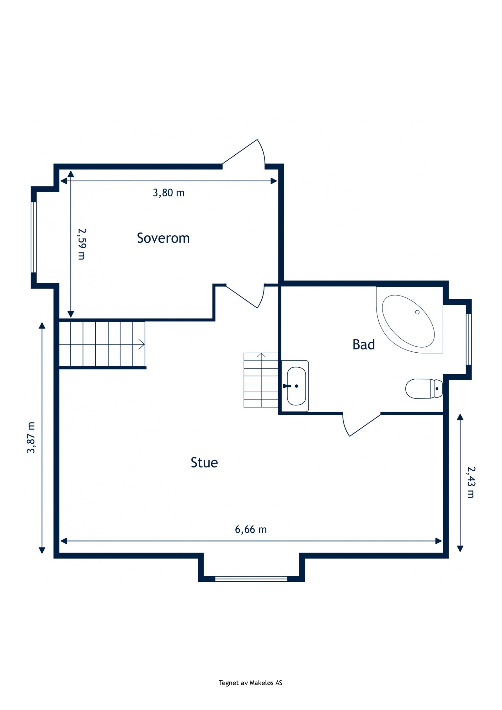 Plantegning loftsetasje. Galleribilde