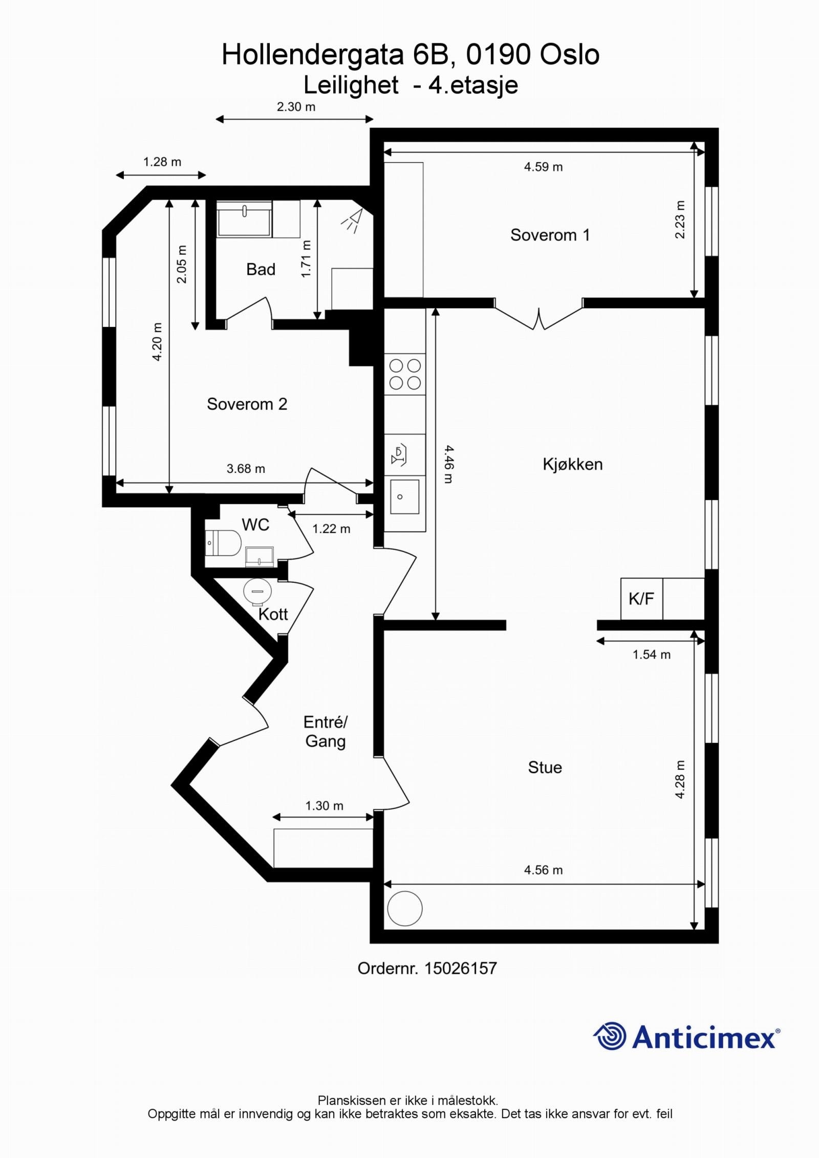 Dagens planløsning av boligen. Galleribilde