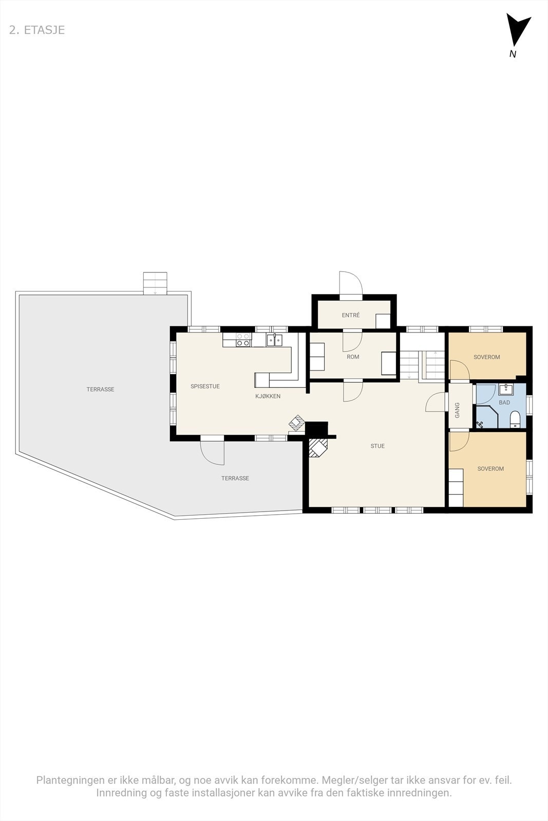 Hovedhytta 1. etasje med stor vestvendt terrasse Galleribilde