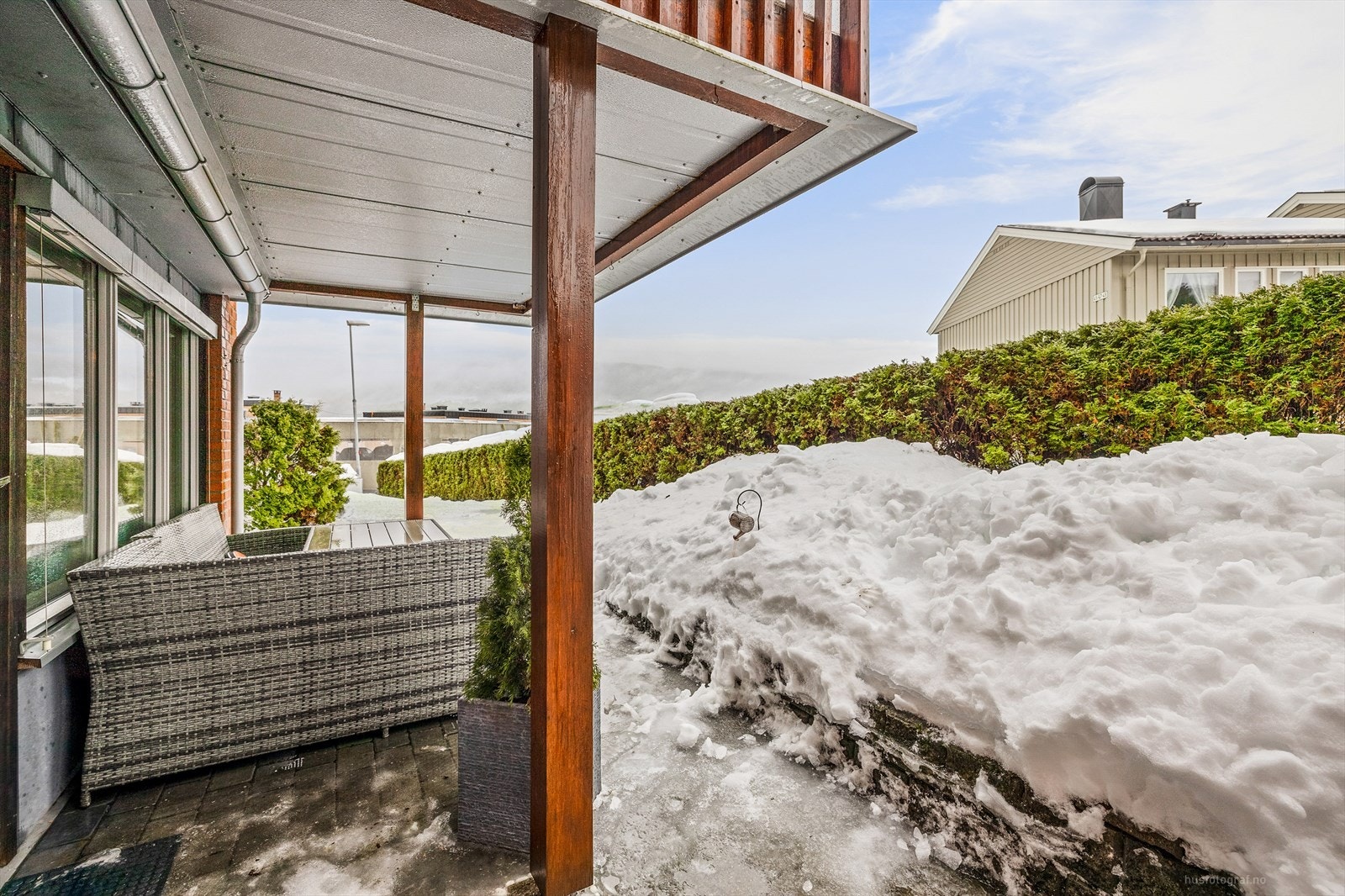 Terrasse med gode solforhold Galleribilde