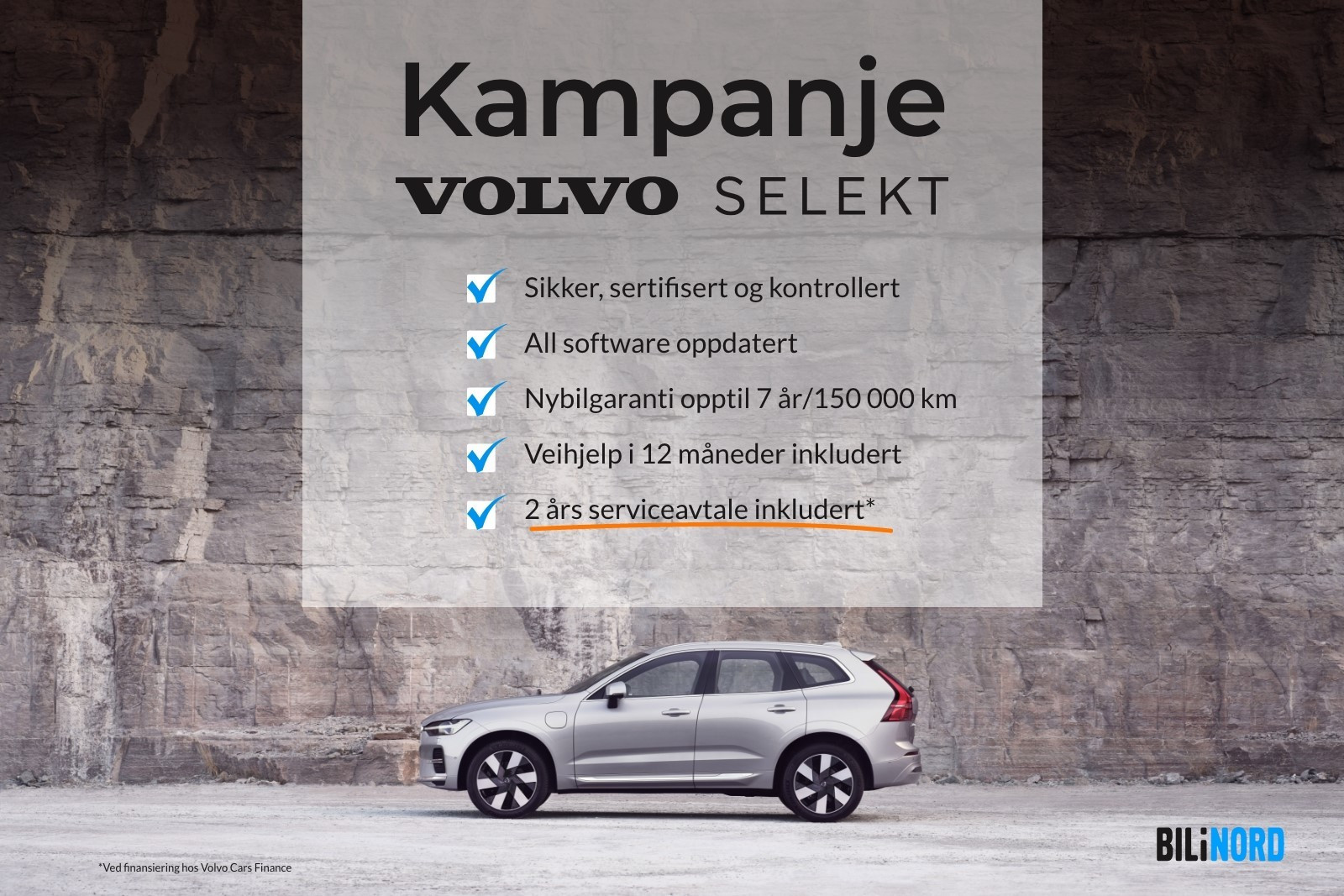 Volvo Selekt betyr at du får en bruktbil som føles som ny. Her er alt kontrollert og oppdatert - og 2 års serviceavtale er inkludert!