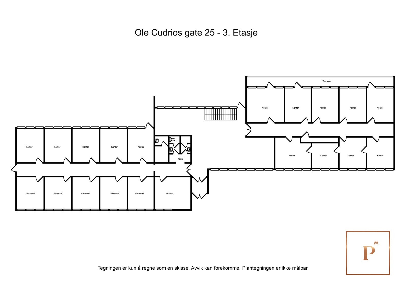 Plantegning hovedetasje / 3. etg. Galleribilde