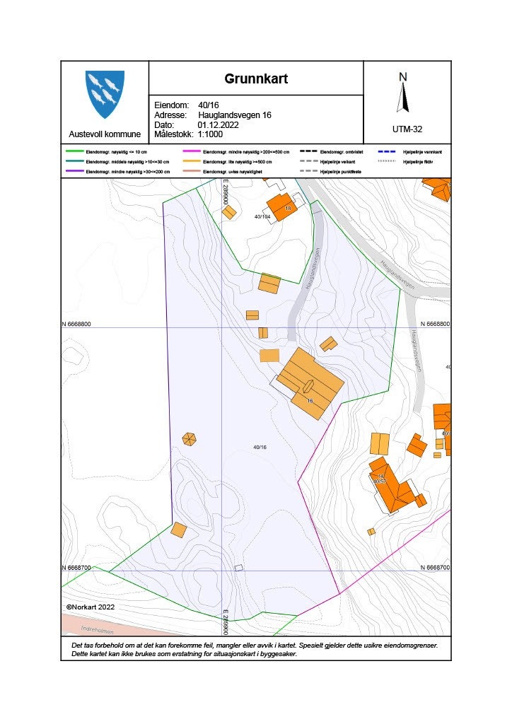Kart som viser estimerte tomtegrenser. Galleribilde