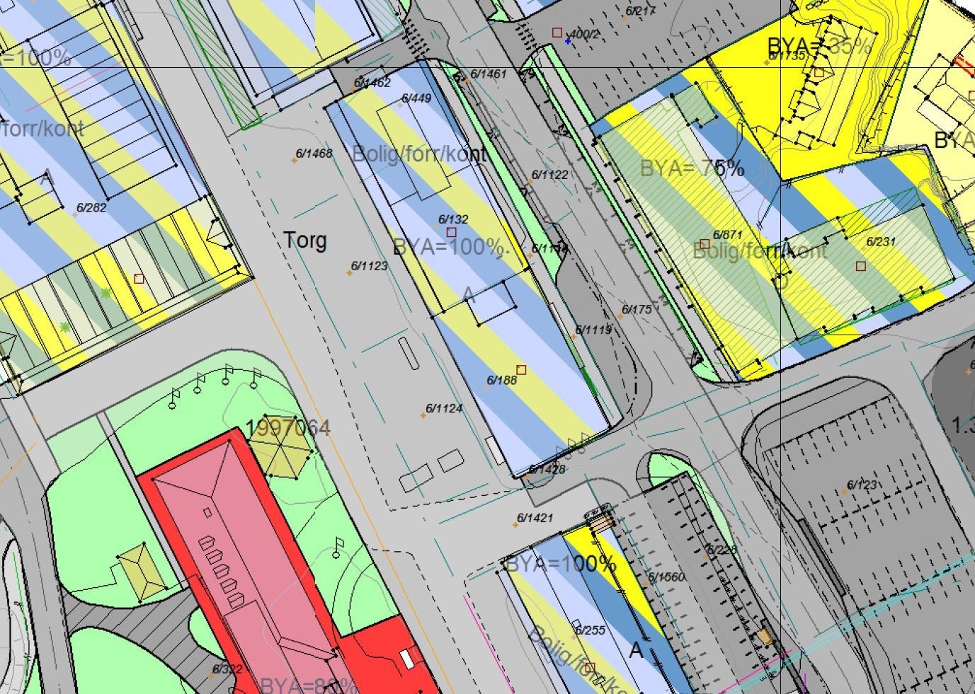 Utsnitt fra reguleringsplankart Galleribilde
