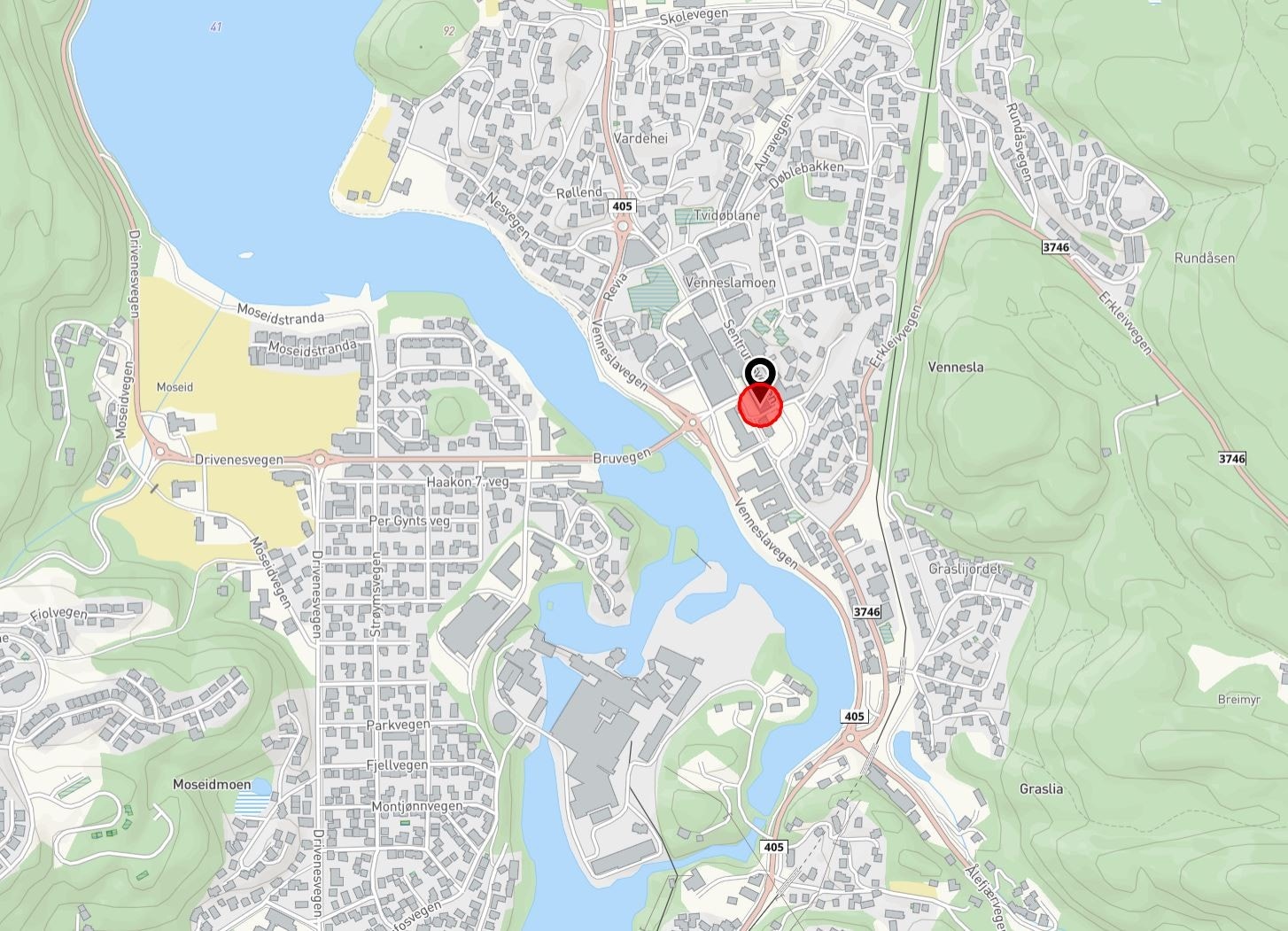 Beliggenhet i Vennesla Galleribilde