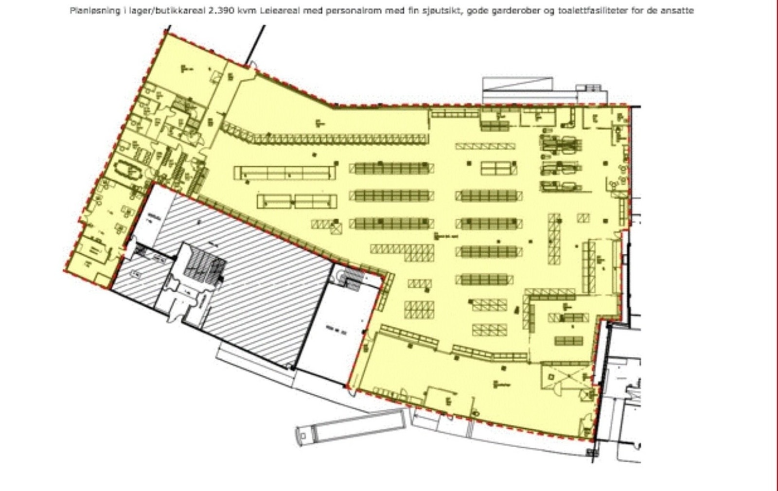 Leiearealet har personalrom og kontorplasser med flott sjøutsikt Galleribilde