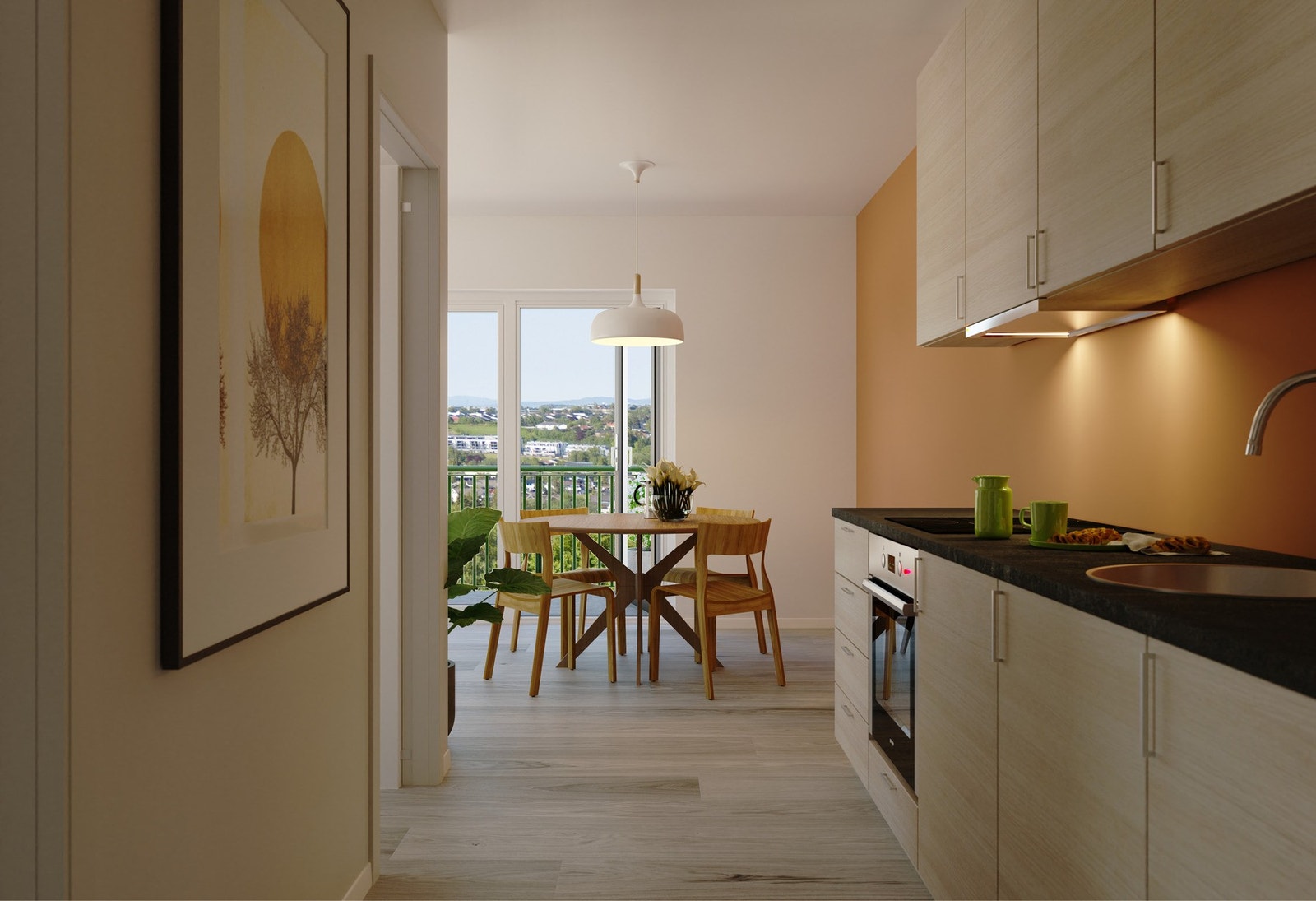 Illustrasjon 52 kvm med interiørpakke (tilvalg). Avvik vil forekomme. Galleribilde