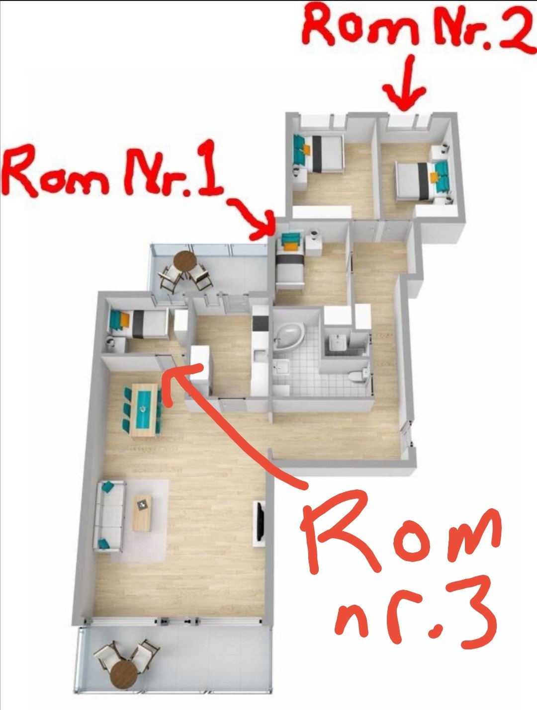Rom nr. 2 (4,30 x 2,30 m) 7.000 kr/mnd. LEDIG FRA 22.MAI. Galleribilde