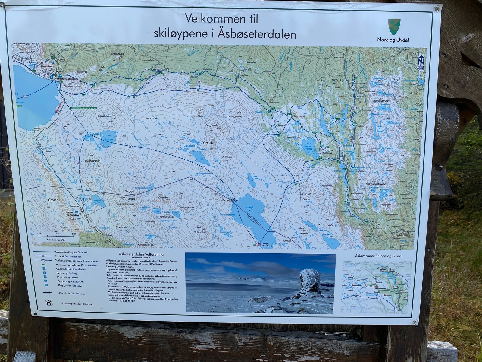 Kart over skiløypene Galleribilde