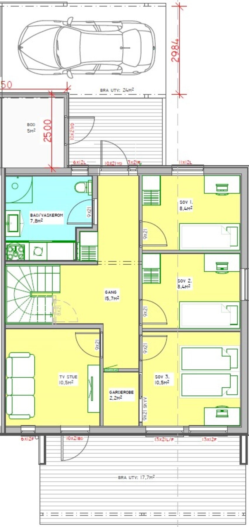 Planskisse 1. etasje. Galleribilde