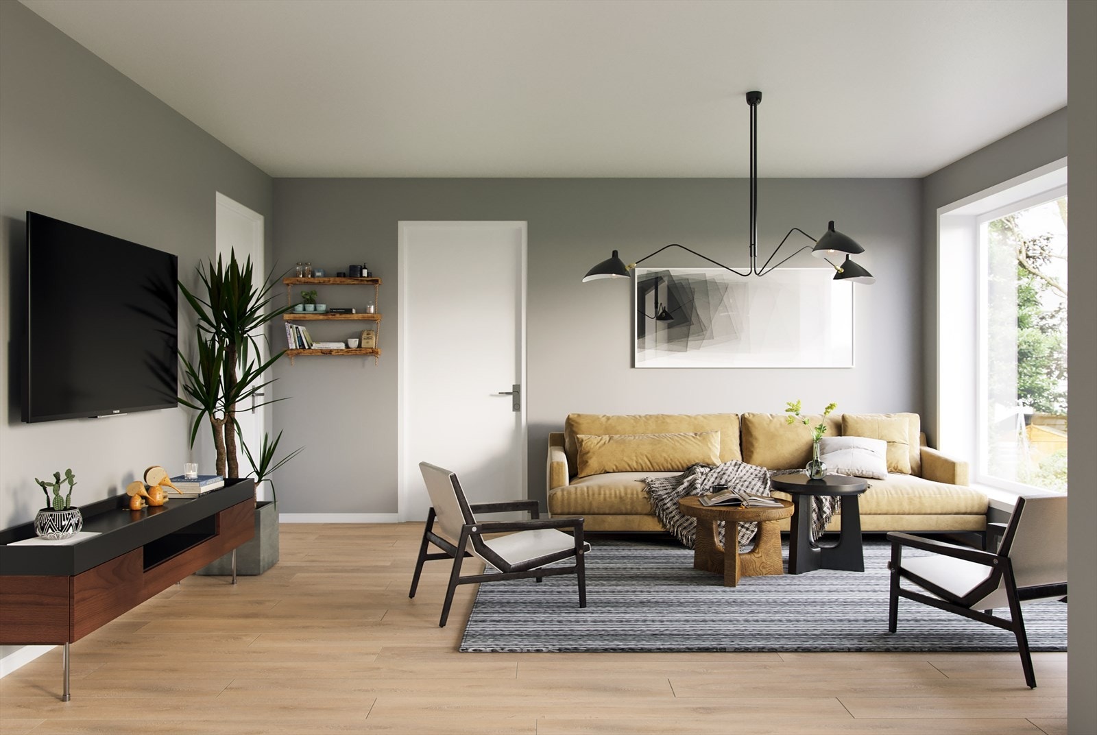 Illustrasjon stue 4 soverom. Galleribilde