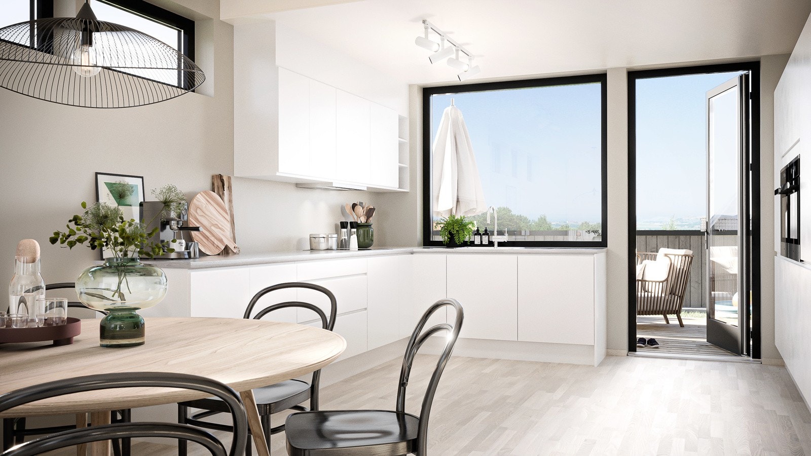 Flott tidløst kjøkken med godt naturlig lysinnslipp. Er du tidlig inne i prosessen kan du gjøre dine endringer og tilvalg som ønsket! Galleribilde
