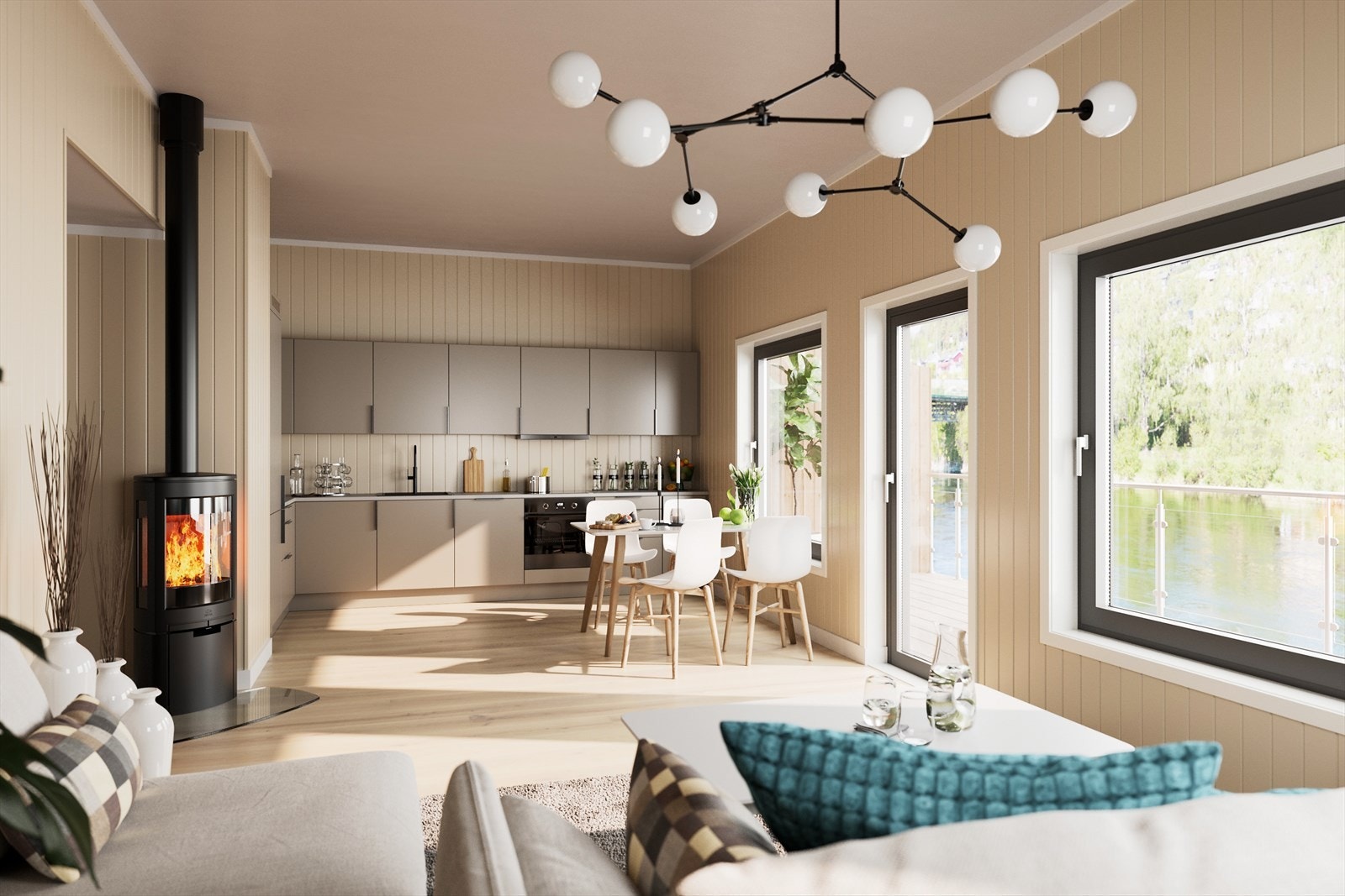 Illustrasjon stue. Avvik kan fremkome. Galleribilde