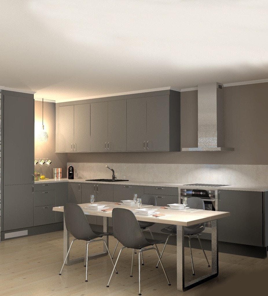 Illustrasjon kjøkken. Avvik kan fremkomme. Galleribilde