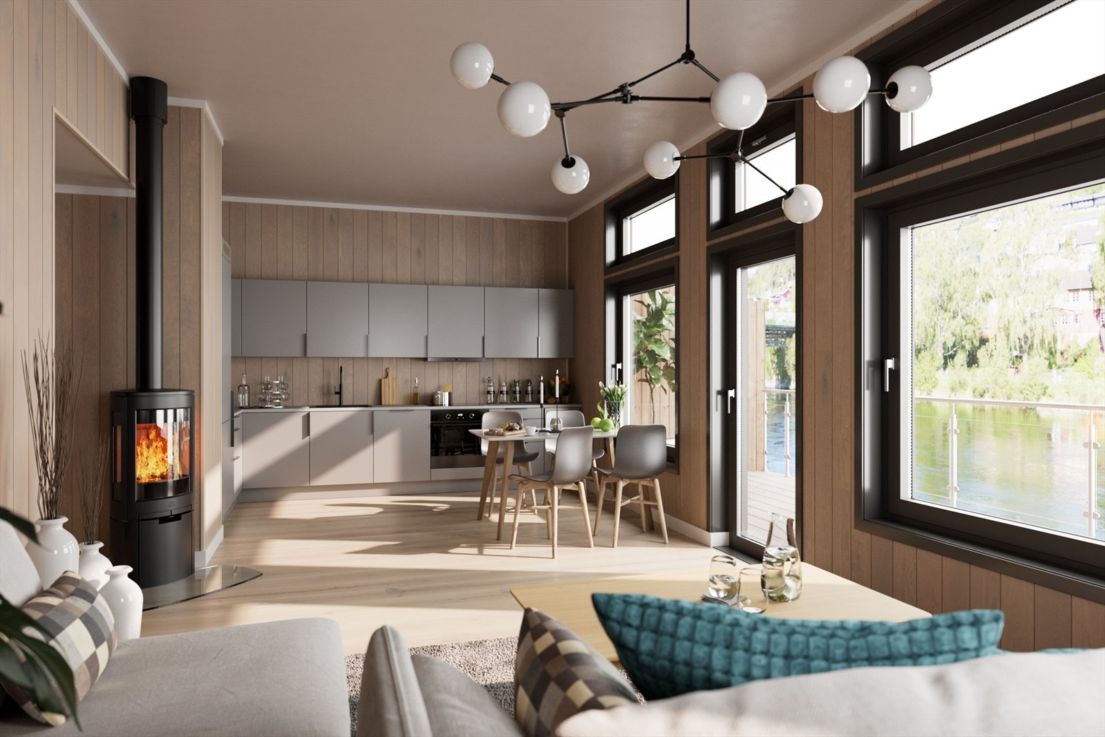 Illustrasjon stue. Avvik kan fremkomme. Galleribilde