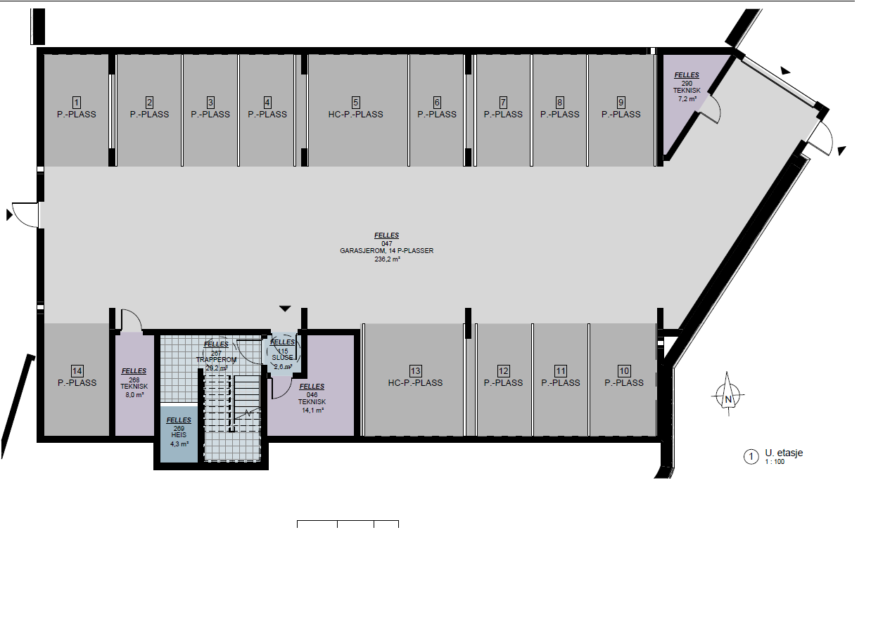 Parkeringsanlegg i kjeller Galleribilde
