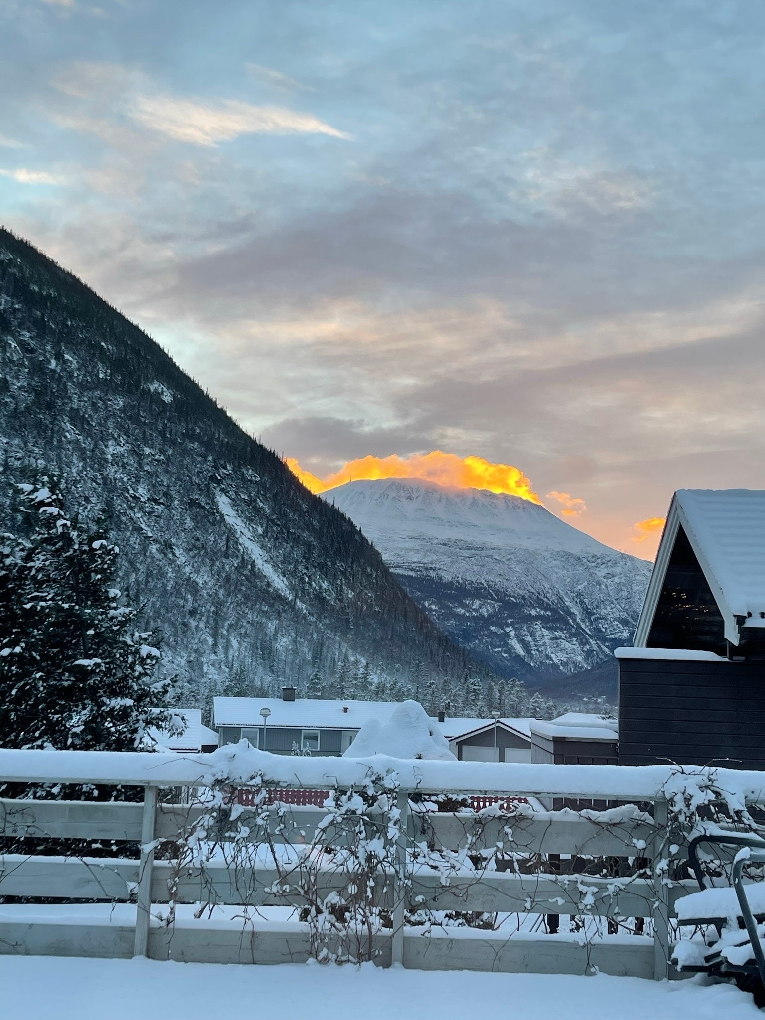 Bilde tatt i solnedgang i Desember Galleribilde