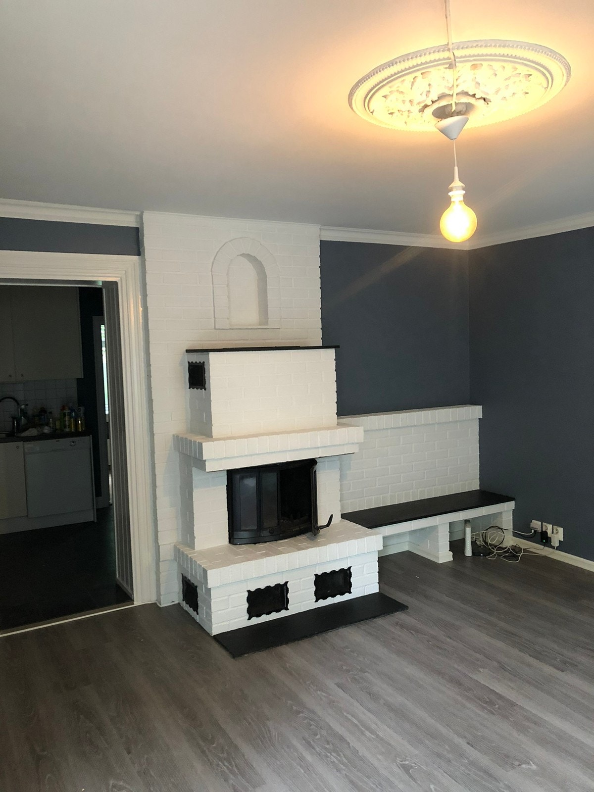 Stue med peis Galleribilde