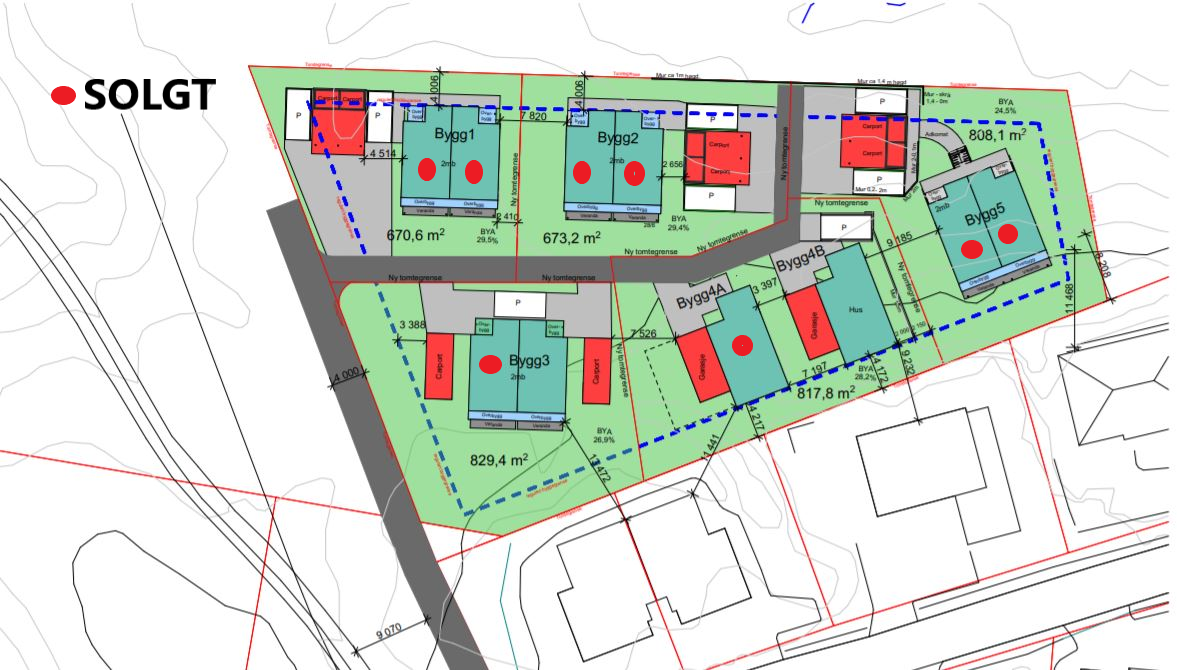 Tomt 3 - 1 seksjon ledig - med egen carport Galleribilde