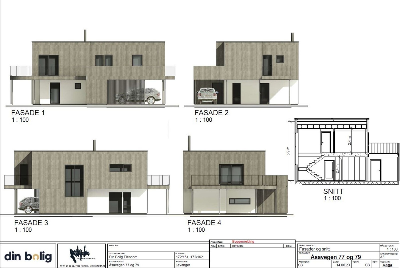 Tegninger - fasade. Galleribilde