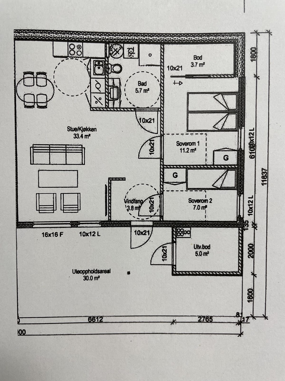 Svehaugen 29 B. Plantegning. Galleribilde