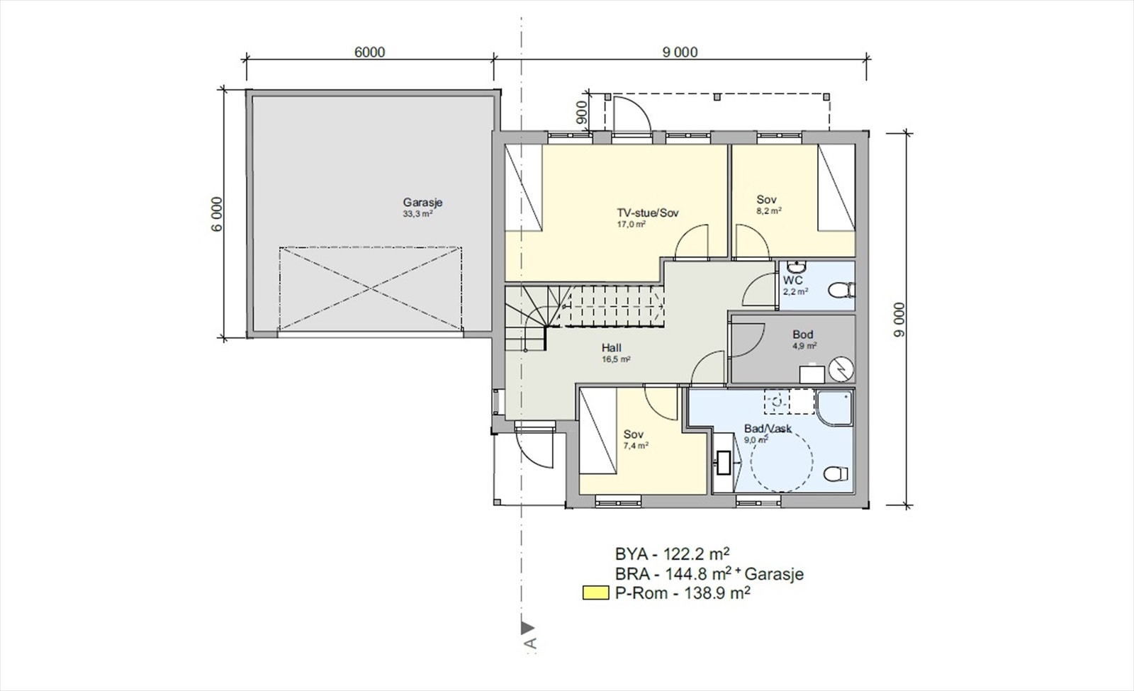 Plantegning 1. etasje Galleribilde