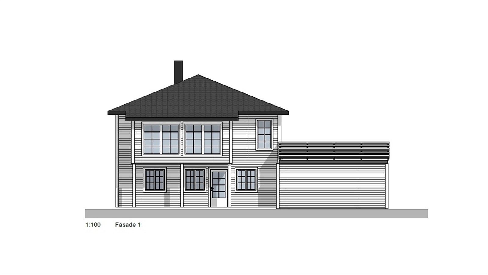 Fasade mot syd/vest Galleribilde