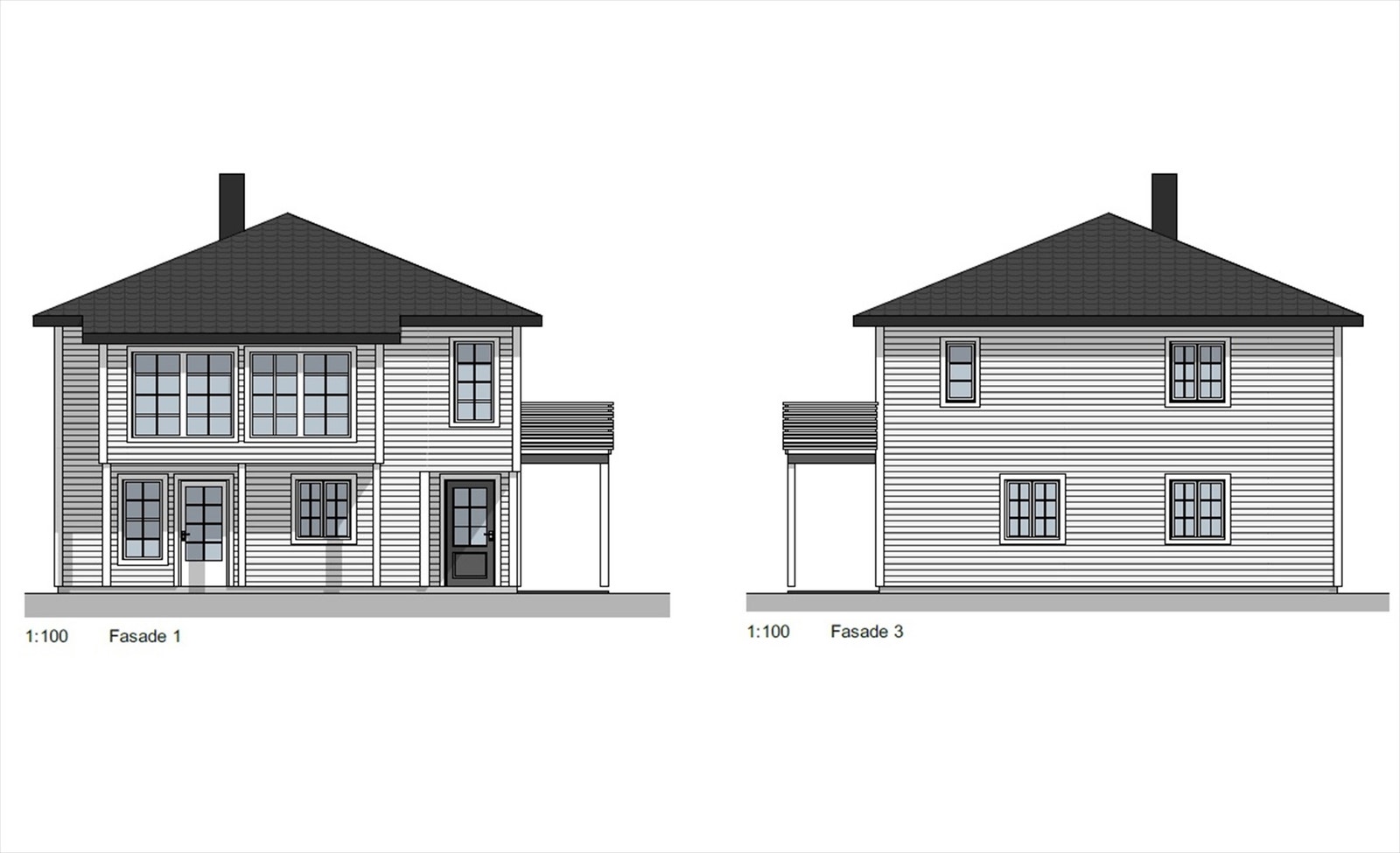 Fasade mot vest/nord Galleribilde