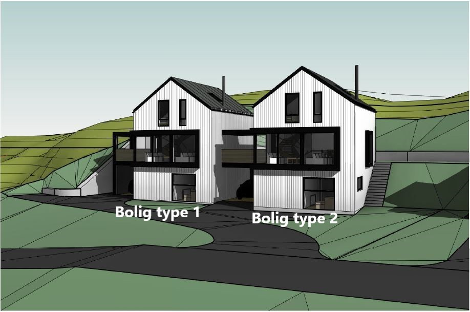 Illustrasjon fasade bolig type 1 og 2