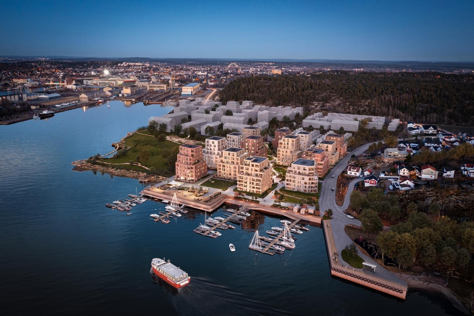 Vakkert beliggende mellom by, natur og åpent farvann ligger Innseilingen Fredrikstad. Galleribilde