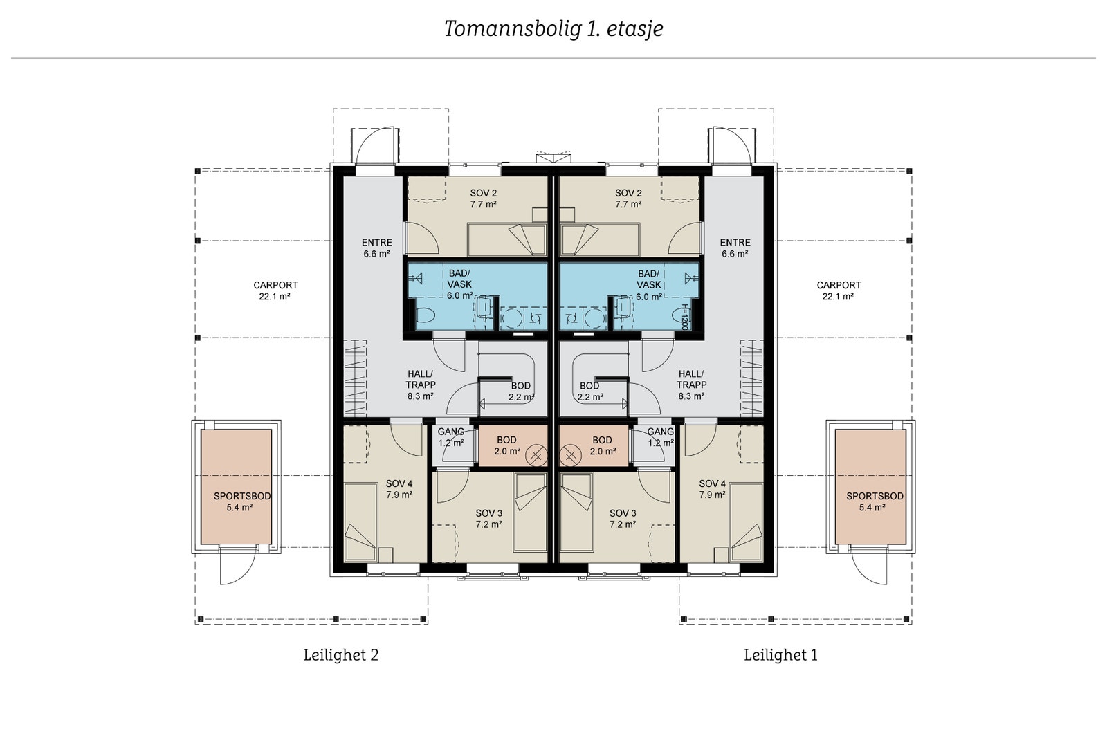 Plantegning 1.etg Galleribilde