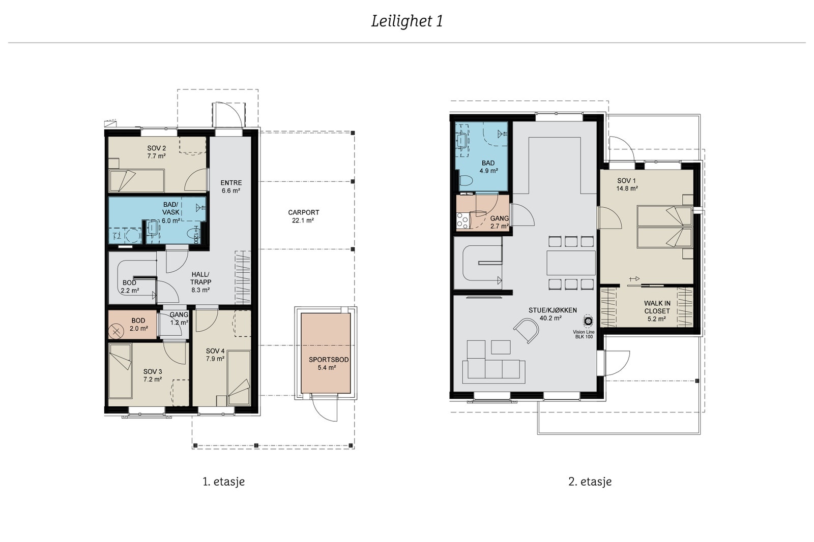 Plantegning leilighet 1 Galleribilde