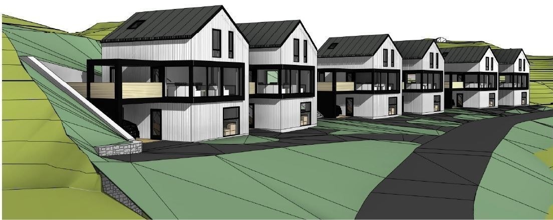 Illustrasjon av de 6 boligene i Josefinestien Galleribilde