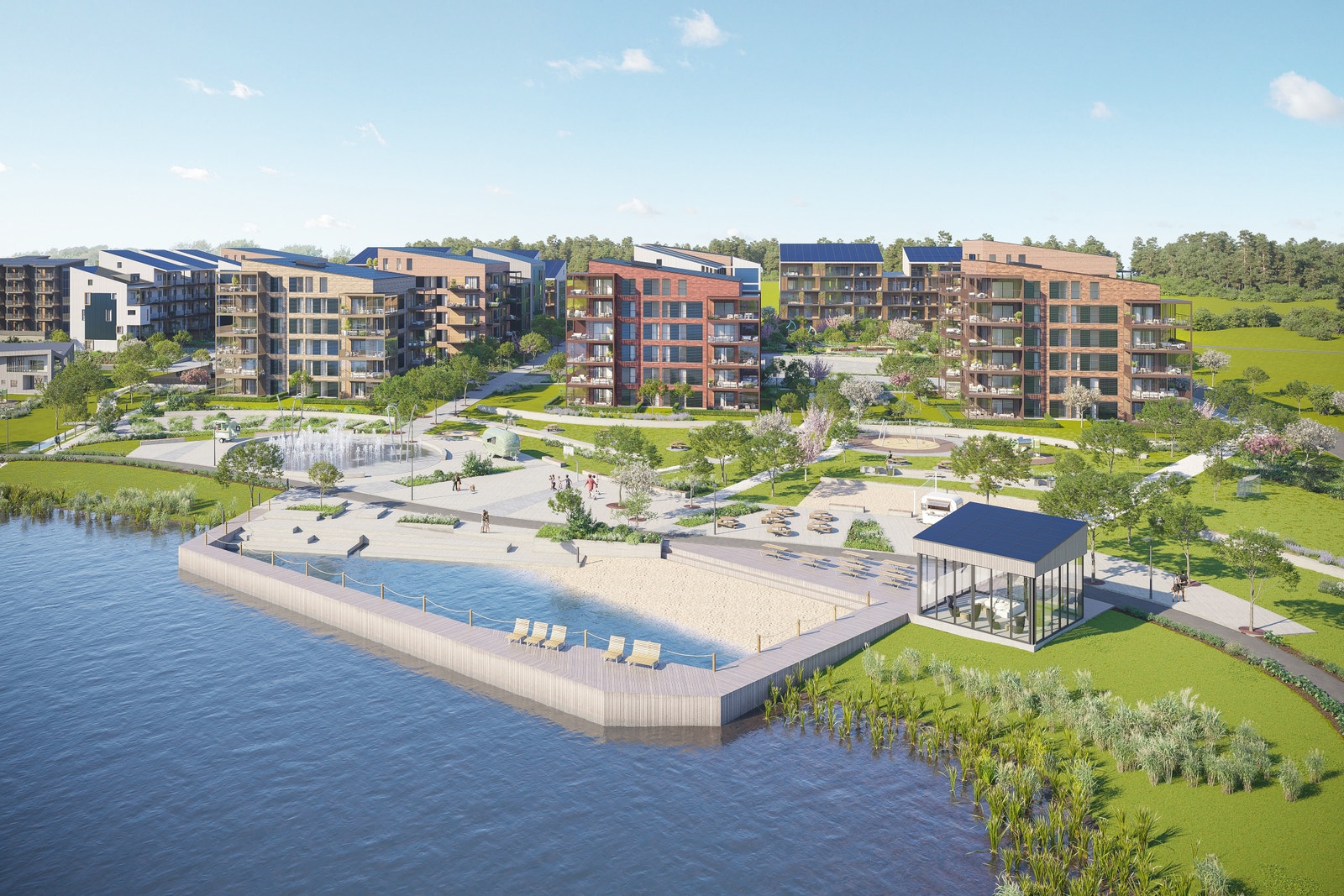 Byparken fremfor Verket Panorama Galleribilde