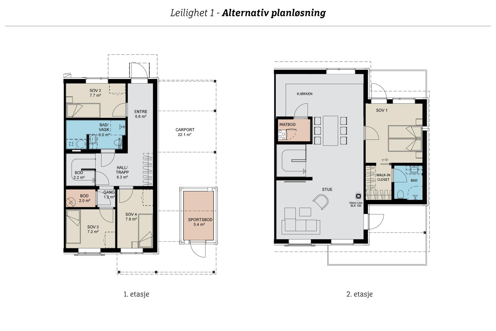 Alternativ planløsning leilighet 1 Galleribilde