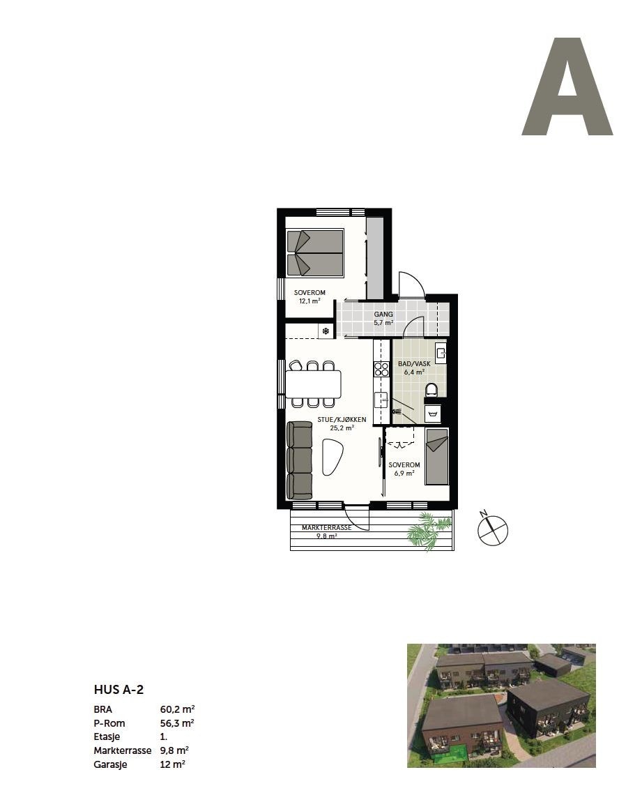 A2 Plantegning. Galleribilde