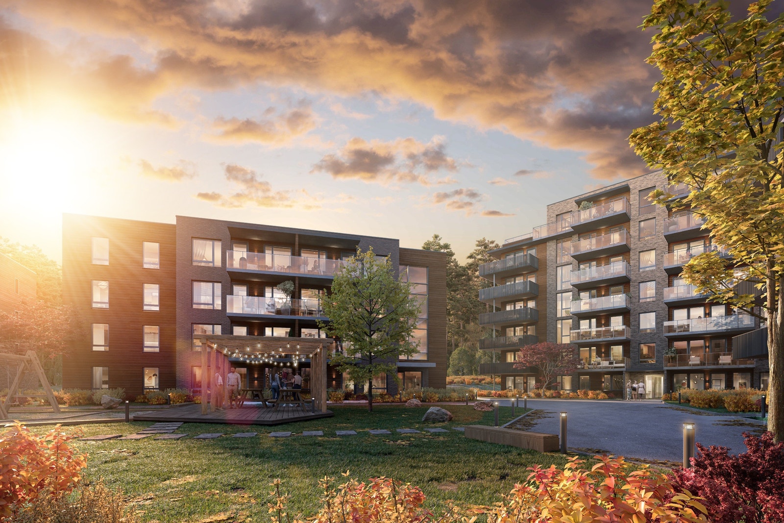 Høststemning i Skogbrynkvartalet. Her ser du hus 22 fra sørøst Galleribilde