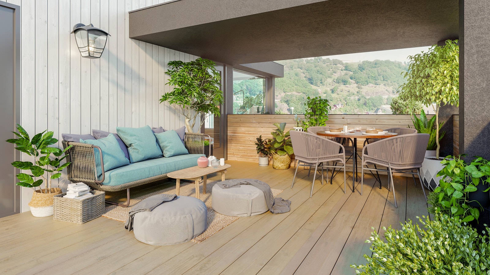 Illustrasjon interiør terrasse Galleribilde