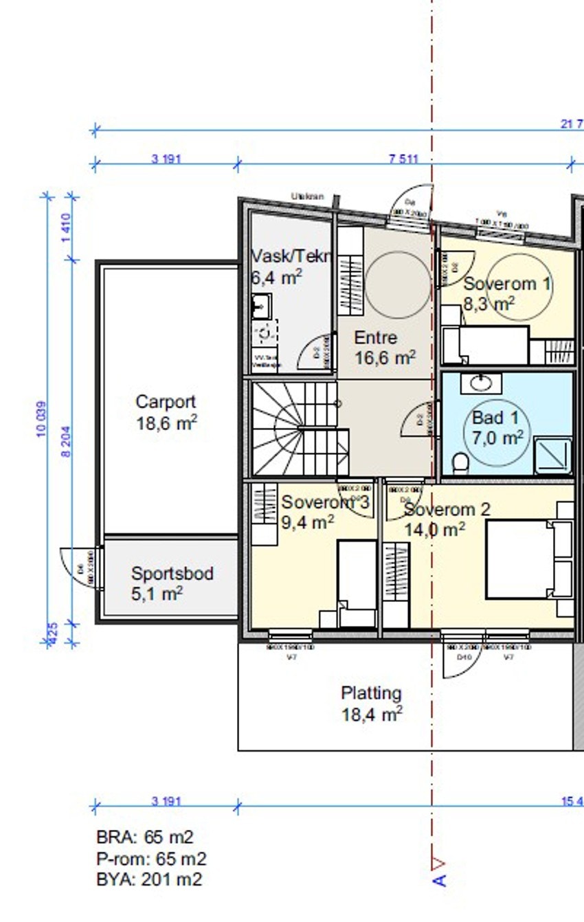 Plantegning Grevletunet 16, 1. etg Galleribilde