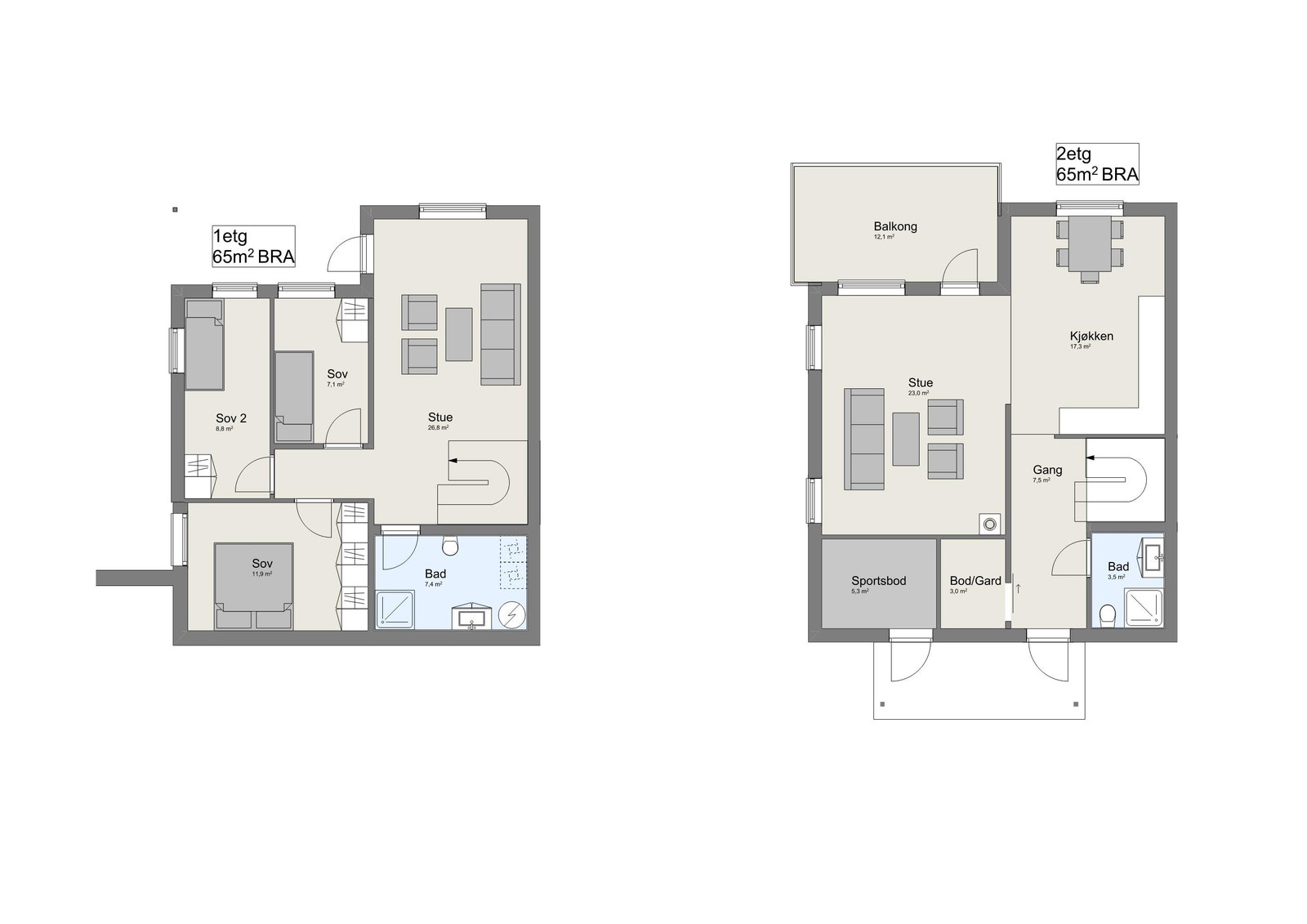 Plantegning for bolig snr. 20. Galleribilde