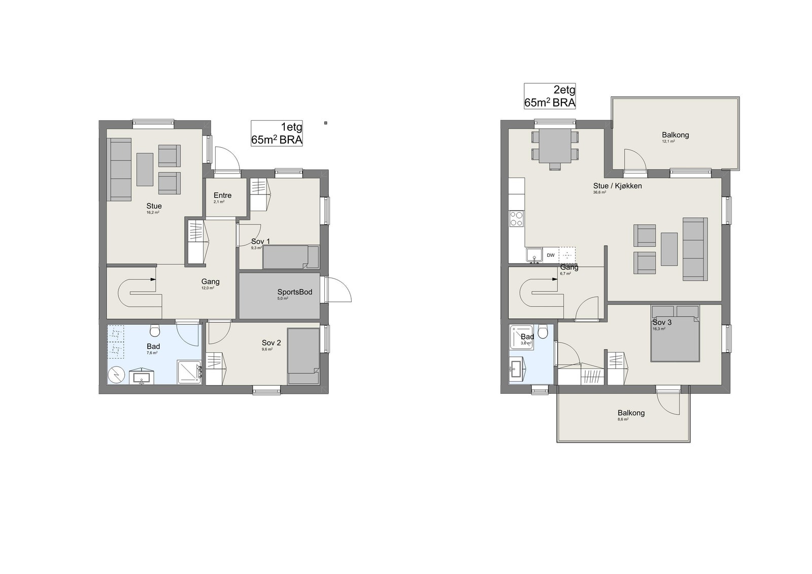 Plantegning for bolig snr. 19. Galleribilde