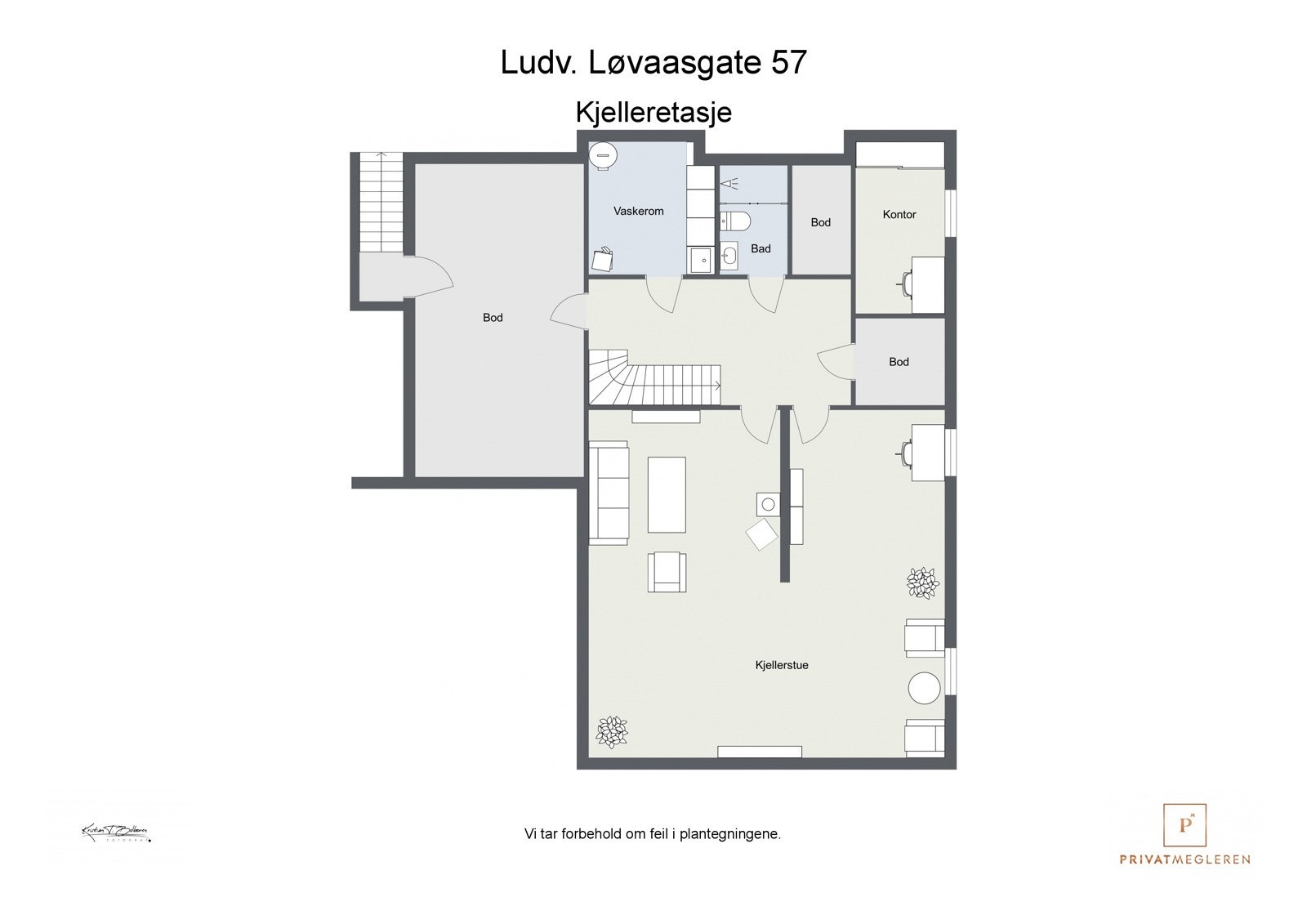 Ludv. Løvaasgate 57 - 2D plantegning - Kjelleretasje Galleribilde
