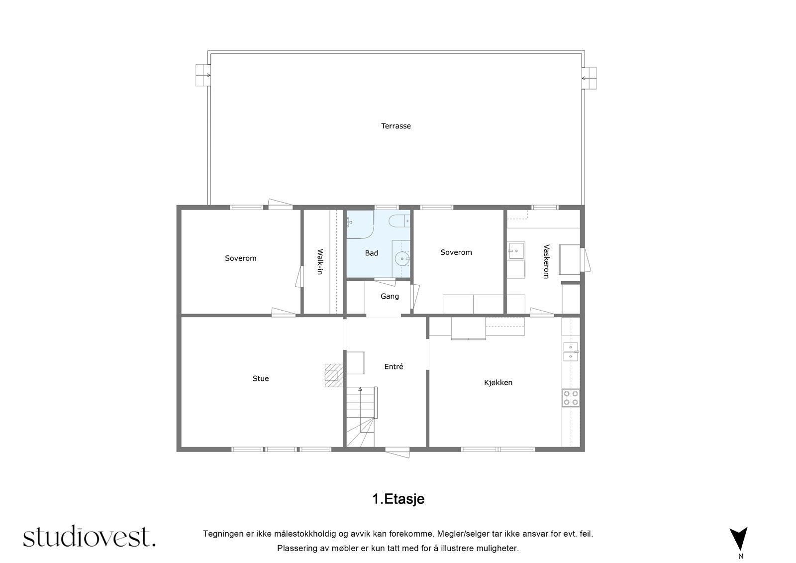 Planskisse 2D: 1. etasje. Galleribilde
