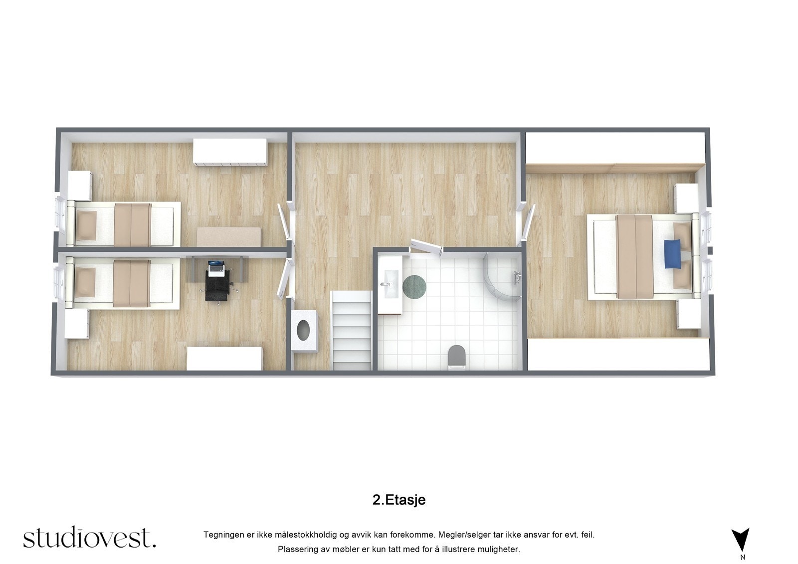 Planskisse 3D: 2. etasje. Galleribilde